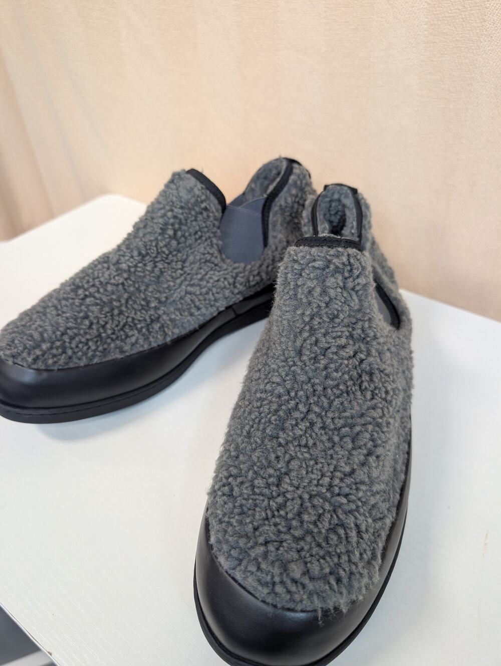 Greys Sherpa Fleece Slipper Boot Men's Size 12 Gray Made in Portugal (1141)